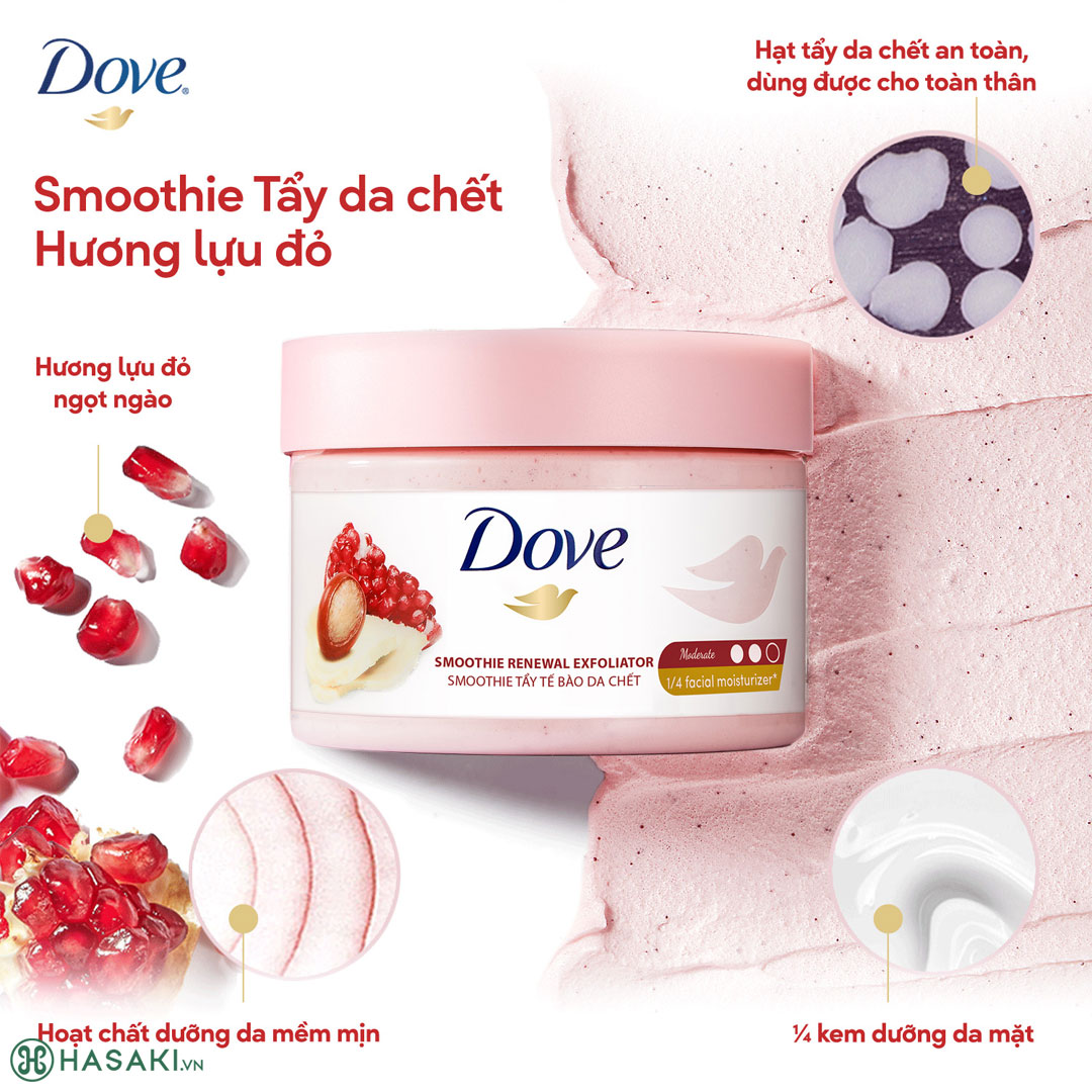 Smoothie Tẩy Da Chết Dove Hương Lựu Đỏ 298g
