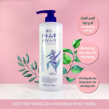 Sữa Tắm Hatomugi Dưỡng Ẩm, Làm Sáng Da 800ml